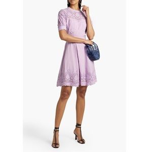 NWT WALTER BAKER Nicolette broderie anglaise-trimmed cotton-gauze mini dress 4